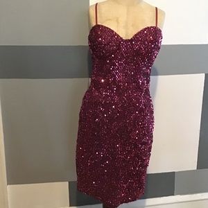 Chic Fuchsia pink sequence dress